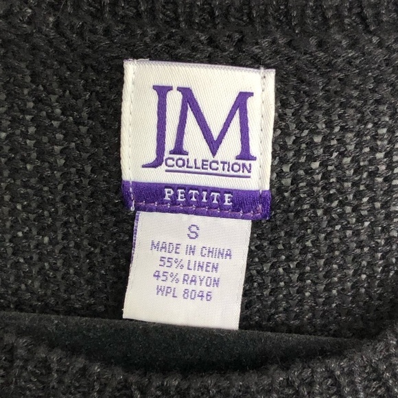 J M collections vintage graphic image petite black knit sweater - Picture 4 of 8